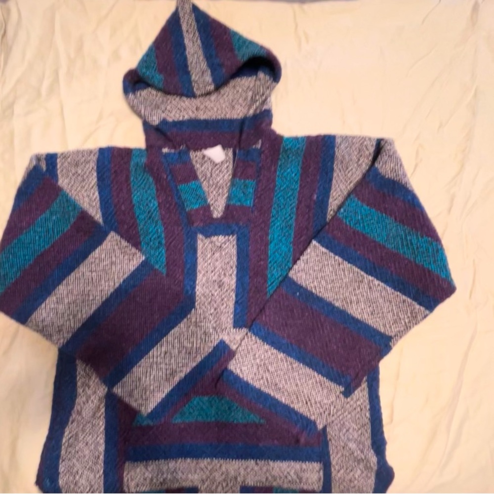 Cozy Blue and Purple Striped Hoodie